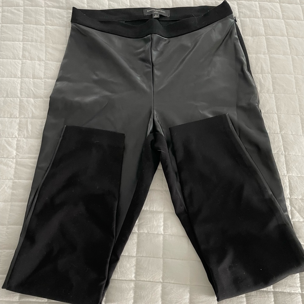 Banana Republic half leather, half black pants